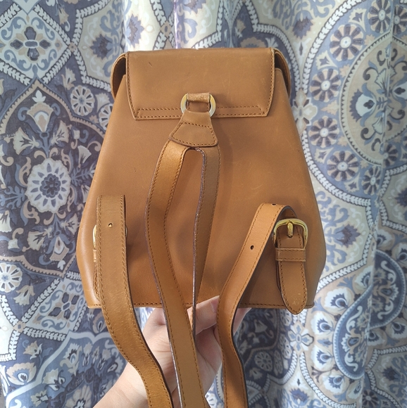 Vintage Ferragamo Brown Leather Backpack with Gold Accents - Picture 6 of 13